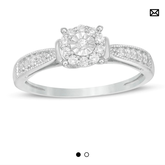 NWOT 1/5 CT. T.W. Diamond Frame Promise Ring in Sterling Silver - Picture 4 of 5